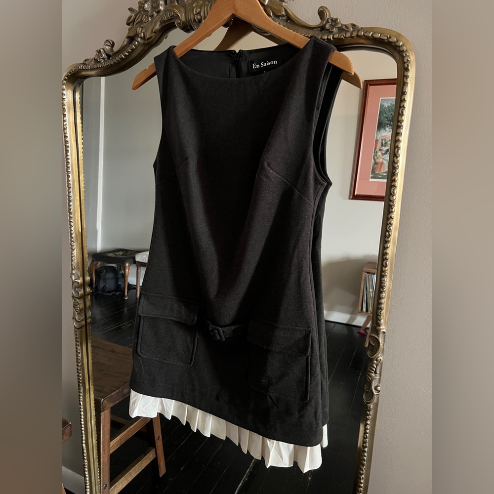 En Saison Grey and White Dress